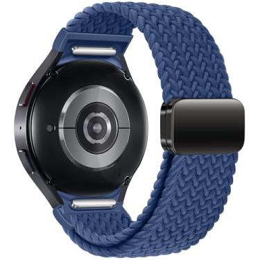 Imagem de ALSMGGBPAF Pulseira esportiva de um clique compatível com Samsung Galaxy Watch 7 6 5 4 FE 5 Pro de 40 mm, 44 mm e 45 mm; pulseira de nylon trançado para Galaxy Watch 6 4 Classic de 47 mm, 43 mm, 42 mm
