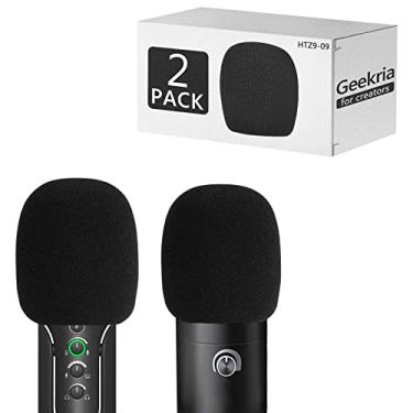 Imagem de Geekria Para Creators Para-brisas de espuma para microfones de 4 cm de diâmetro, para-brisa antipop, capa de vento de microfone, filtro de espuma de esponja compatível com perfil Sennheiser, Fifine