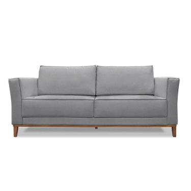 Imagem de Sofá 3 Lugares Base De Madeira Grace 210 Cm Linho S04 - D'rossi Cor Ci