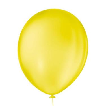 Imagem de Bexiga Balões Liso Redondo Nº 16 Amarelo - 12 Unid - Pic Pic