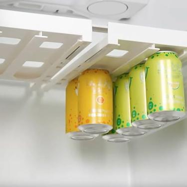 Imagem de Organizador de latas de refrigerante para geladeira, cabide de lata de refrigerante, dispensador de lata, suporte de bebidas, rack de dispensador de bebidas para geladeira e freezer