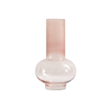 Imagem de Vaso Vaso de vidro rosa simples e moderno, decoração fosca, arranjo de flores, amostra de sala, decoração suave, mesa de sala de estar, decoração floral Vaso de flores(Grande)