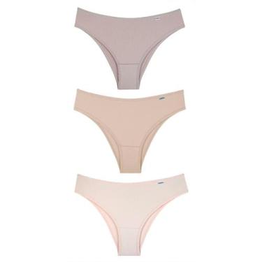 Imagem de Kit Calcinha Del Rio Feminina 3 PeçasBiquíni - DELRIO, Marrom claro, G