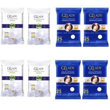 Imagem de Combo Q Lady 4 Un Toalha Demaquilante + 4 Un Toalha Higiene Íntima