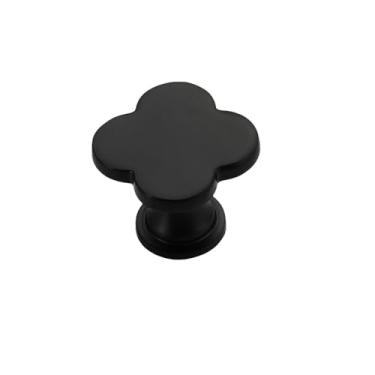 Imagem de Puxador de cerâmica com flor dourada, moderno, simples, para armário, porta de armário, puxador clássico, antigo, ferragens, flor preta