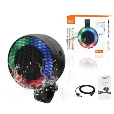 Imagem de Caixa de Som Bluetooth Resistente a Água com LED e Suporte para Bicicl