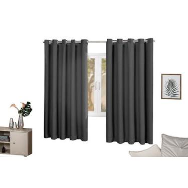 Imagem de Cortina  Sem Voil Corta Luz Ilhós Tabaco 2,00x1,80 - Empório Luz, Pret