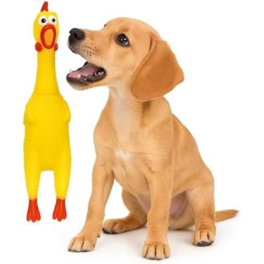 Imagem de Brinquedo Mordedor Galinha para Cães, Reduz Estresse e Ansiedade, Saude Oral