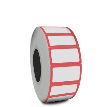 Imagem de Etiquetas Adesivas 24x12mm Com Bordas Vermelhas couchê Milheiro