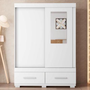 Imagem de Guarda Roupa Mongi 2 Portas Com Espelho Branco Caemmun