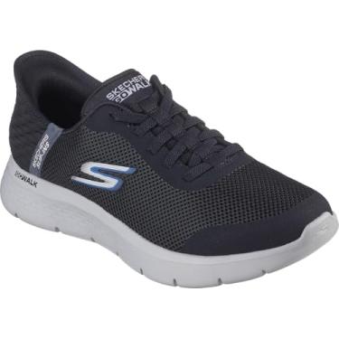 Imagem de Skechers Tênis masculino Go Walk Flex Hands Free Slip-ins, Preto/cinza, 11.5 Narrow
