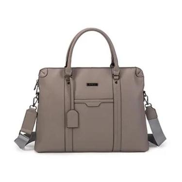 Imagem de Bolsa Pasta Feminina Notebook Executiva Alça Tiracolo Pu Saffiano Prem