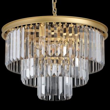 Imagem de LHKVDT Lustre Moderno De Cristal Dourado, Luminária Pendente De Teto Redonda De 3 Níveis Com Altura Ajustável, Lustre De Luxo Para Sala De Jantar, Sala De Estar, Hall De Entrada, Quarto, Cozinha E H