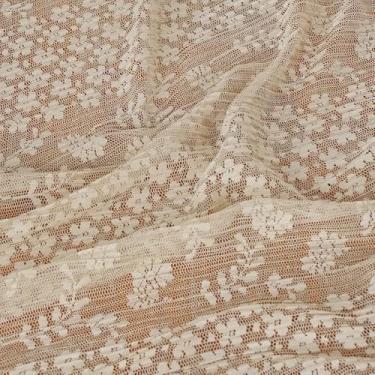 Imagem de Tecido de renda de pestanas do The Yard, bordado floral com malha de renda escavada, tecido de tule para vestido, camisa, saia, roupa da moda, trabalhos manuais (5 jardas, bege)