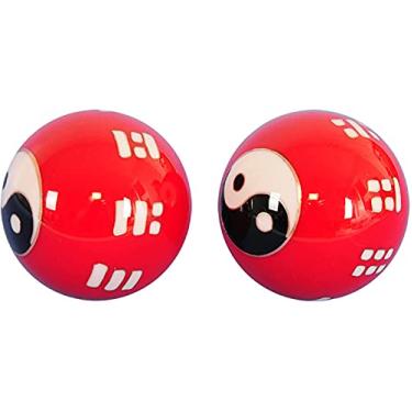 Imagem de ZHANGDONG Baoding Balls Bolas de Exercício Chinês Bolas de Stress para Adultos Bolas de Massagem de Resina Natural, Bolas de Massagem para Exercícios, Oito Trigramas Yin e Yang Andebol para alívio da