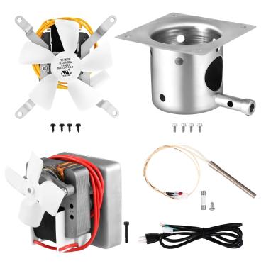 Imagem de 【Atualização】Kit completo de peças de substituição para grade de pellets de madeira, motor helicoidal, ventilador de indução de grelha, panela de queimadura de fogo com parafusos, ignição hot rod com