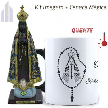 Imagem de Kit Nossa Senhora Aparecida Imagem 14cm Caneca Mágica NSA - Salvatore