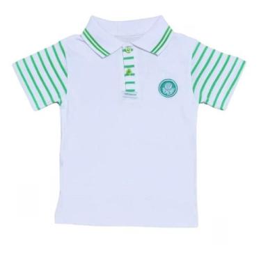 Imagem de Camisa Infantil Palmeiras Polo Oficial - Revedor, Tam 8, Branco