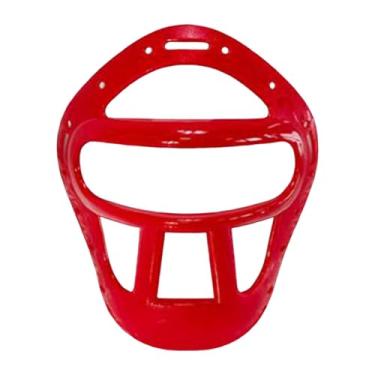 Imagem de Pegciuho Karate Sparring Face Shield Máscara destacável Guarda facial da tampa do rosto para atletas, Vermelho