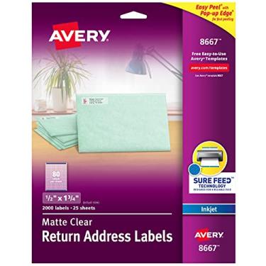 Imagem de Etiquetas Avery Address com borda dourada para impressoras a jato de tinta, Clear, 10,000 Labels
