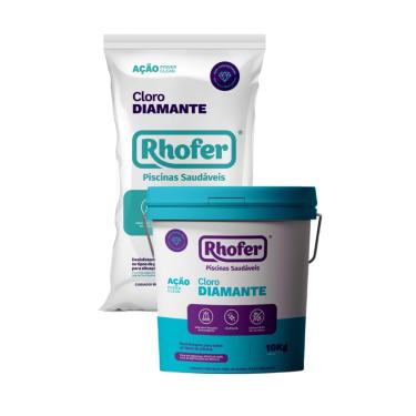 Imagem de Cloro para Piscina Rhofer - Pacote de 1kg ou balde de 10kg Diamante Granulado - 65% Cloro Ativo (10Kg)