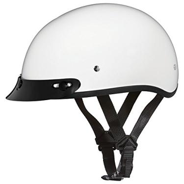 Imagem de Capacete de caveira Daytona Helmets para motocicleta meio capacete - branco brilhante 100% aprovado pelo DOT