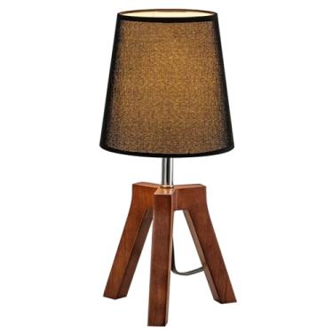 Imagem de Dreamholder Abajur De Cabeceira De Madeira, Abajur De Mesa Com Tripé E Interruptor Liga/Desliga, Abajur De Mesa De Cabeceira Com Abajur De Tecido Para Leitura, Quarto, Sala De Estar, Escritório, Bas