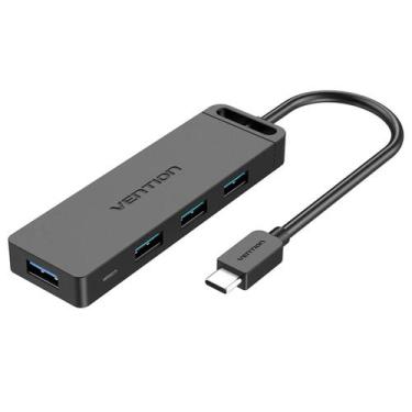 Imagem de Hub Tipo C Vention 4 Portas Usb 3.0 Velocidade 5gbps 15cm - Bbacomerci
