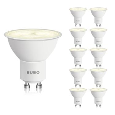 Imagem de BUBO Lâmpada Led Gu10 Equivalente A 6 W, 50 3000 K, Branco Quente, 650 Lúmens, Substituição Não Regulável Para Iluminação De Trilho, Cozinha Mr16, Coifa, Sala Estar, Quarto, Pacote Com 10