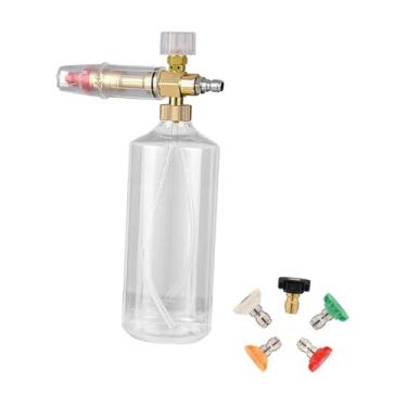 Imagem de Ioensy Pulverizador de água para lavagem de carros, pulverizador manual de 1L com 5 bicos para gramado, jardinagem doméstica, limpeza de casa e detalhamento, Boca Pequena