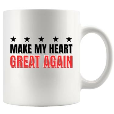 Imagem de Make My Heart Great Again Recovery Gifts Heart Survivor Heart Survivor Heartbeat For Coronary Artery Patient From Friends Family Caneca de cerâmica 325 ml branca