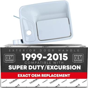 Imagem de Maçaneta de porta externa, lado esquerdo do motorista dianteiro - compatível com Ford Excursion 1999-2007, Ford F-250, F-350, F-550 Super Duty 2008-2015 - Oxford White, plástico - OEM
