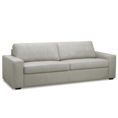 Imagem de Sofá 3 Lugares Para Sala de Estar Living 205cm Aurora L06 Couro Cinza 