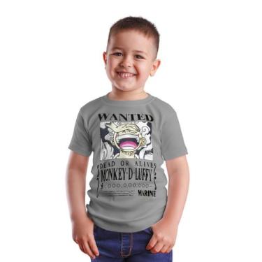 Imagem de Camiseta Wanted Mokey Infantil Camisa Estampada Desenho Básica Unissex