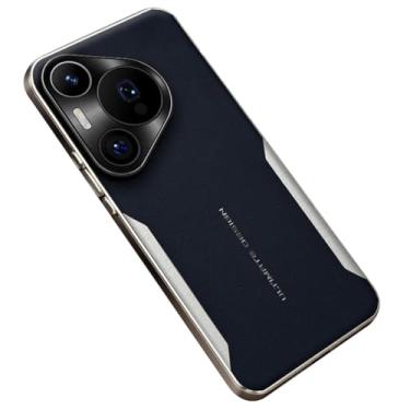 Imagem de HAO RIYLN Capa de couro para Huawei Pura 70 Ultra/70 Pro +/70 Pro/70, capa de proteção completa para câmera, borda fina, luxuosa, à prova de choque, azul, 70 Pro +