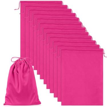 Imagem de Weewooday 12 bolsas de brinquedo para adultos, bolsa de microfibra com cordão, bolsa de presente para adultos, organizador de cosméticos, bolsa dobrável multiuso para mulheres e homens (rosa choque