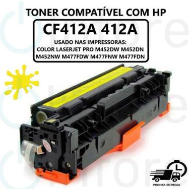 Imagem de Toner Compatível Cf412a 412a AMARELO para M452DW M452DN M477FDW M477FN