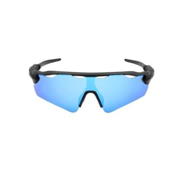 Imagem de Óculos De Sol Esportivo Ciclismo Proteção Kit Polarizado Original Baixa Pace Pedal Bike Beach Tennis Ftv Corrida UV400 Unissex - Modelo Race - Cacife Brand (Preto Azul Claro Espelhado)