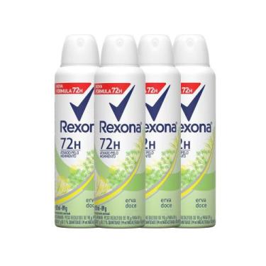 Imagem de Kit Desodorante Aerosol Rexona Erva Doce Feminino 150ml - 4 Unidades