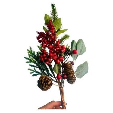 Imagem de Galho Natalino Berry Enfeite Arvore De Natal Guirlanda 50cm - TOK DA C