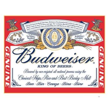 Imagem de Desperate Enterprises Budweiser - Label Tin Sign - Nostalgic Vintage Metal Wall Décor - Made in USA