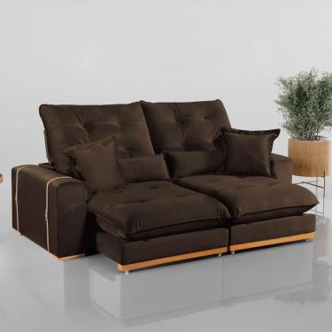 Imagem de Sofá Retrátil E Reclinável 2 Lugares 250cm Marrom