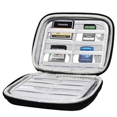 Imagem de Hermitshell Bolsa rígida de armazenamento de cartão de memória com mosquetão para Transcend Sandisk Kingston Samsung Sony Lexar Micro SD SDHC PSV CF SD TF SIM MS 3DS 8G 16G 32G Class 6 10 Stick Card