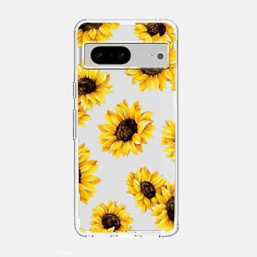 Imagem de Blingy's Capa para Google Pixel 7 Pro, lindo girassol design floral transparente macio TPU capa protetora transparente compatível com Google Pixel 7 Pro (girassóis)