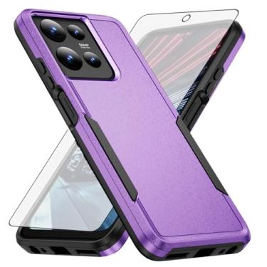 Imagem de Asuwish Capa de celular para Motorola Moto G 5G 2025 com protetor de tela de vidro temperado e fina híbrida protetora de corpo inteiro, acessórios para celular G5G 5 G G5 feminino masculino roxo