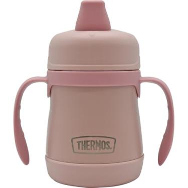 Imagem de Thermos Copo infantil de aço inoxidável de 210 ml com alças (rosa pastel)
