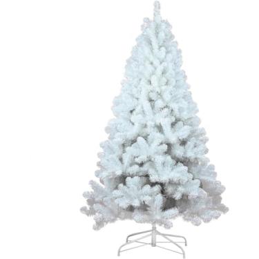 Imagem de Árvore de Natal artificial Natal feriado árvore branca decoração festiva folhas criptografadas (branco (sem luz), 1,8 m)
