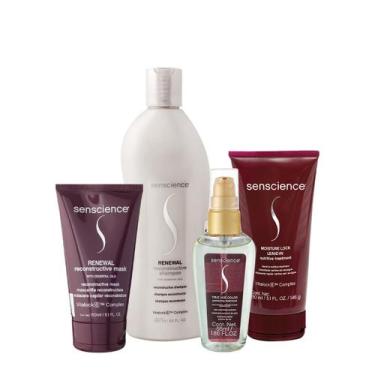 Imagem de Kit Senscience Renewal Shampoo Máscara True Hue Óleo Moisture Leave-in