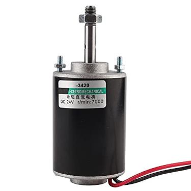 Imagem de Ímã Permanente DC Mini Motor Elétrico Escovado 30W de Alta Velocidade Baixa Ruído CW Controle CCW Com Estator de Fio de Cobre para Geradores de Diy (24V7000 Rev)