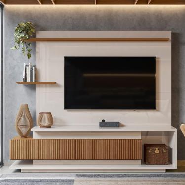 Imagem de Estante Home para TV até 65 Polegadas Com 2 Portas Efeito Ripado 3d